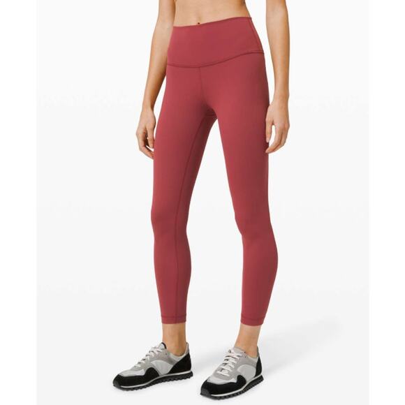 LULULEMON Women's Wunder Under High-Rise Tight 25" Size 18 Red Chianti EUC - Picture 1 of 14